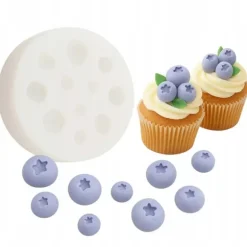 Realistiska Blåbär Silikonform för Sockerpasta, Choklad, Gelé, Tårtdekorationer