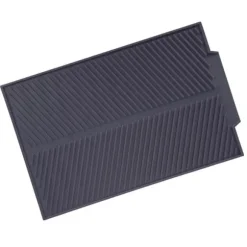 Rektangulär Silikon Avloppsmatta Torkdiskplatta Värmebeständig Halksäker Bricka (Grå)