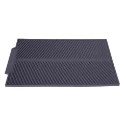 Rektangulär Silikon Avloppsmatta Torkdiskplatta Värmebeständig Halksäker Bricka (Grå)