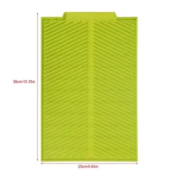 Rektangulär Silikon Avloppsmatta Torkdiskplatta Värmebeständig Halksäker Bricka (Grön)