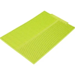 Rektangulär Silikon Avloppsmatta Torkdiskplatta Värmebeständig Halksäker Bricka (Grön)