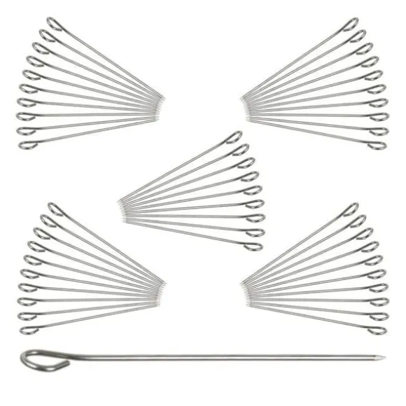 Relaxdays Aptitretare Spikes Cocktail Spike Set 50 Grill Grönsakskött Rostfritt stål Grillspett 11 cm, Silver