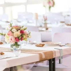 Relaxdays Bordsdukklämma, set av 4, justerbar, för tjocka bord, rostfritt stål, upp till en tjocklek av 4,2 cm, silverfärgad