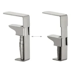 Relaxdays Bordsdukklämma, set av 4, justerbar, för tjocka bord, rostfritt stål, upp till en tjocklek av 4,2 cm, silverfärgad