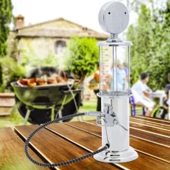 Relaxdays Distribuitör för alkoholhaltiga drycker, öl, etc., rolig, i plast och silikon, 900 ml, kromad