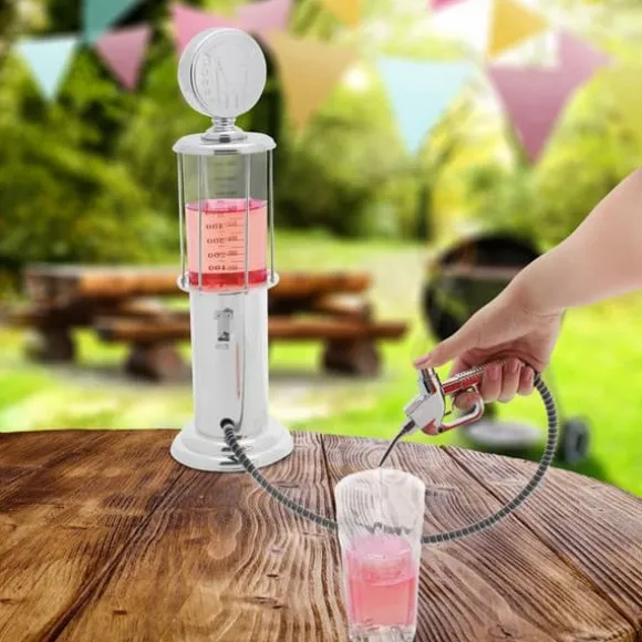 Relaxdays Distribuitör för alkoholhaltiga drycker, öl, etc., rolig, i plast och silikon, 900 ml, kromad