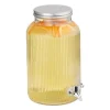 Relaxdays Dryckesdispenser, 5 l, med kran och lock, dekorativ design, för din lemonade, transparent