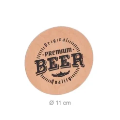 Relaxdays Flaska i trä, med flasköppnare, 6 flaskor, låda, present till fars dag, natur