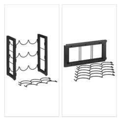 Relaxdays Flaskställ 9 fack, vinlagringshylla, metall, HxBxD: 37x35x17 cm, kök & bar, svart