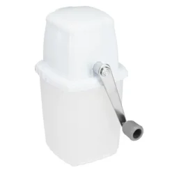 Relaxdays Ismaskin, manuell apparat, vev, tillbehör för bar, cocktails, kalla drycker, vit - grå