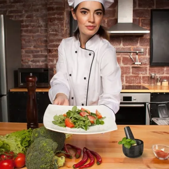 Relaxdays Mortel i granit med stöt, robust, för kryddor, örter, mortel i polerad sten, d. 8,5 cm, 400 ml, grå