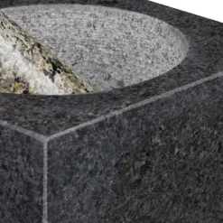 Relaxdays Mortel och pistill, i granit, polerad, lång livslängd, kryddor och örter, 500 ml volym, krossare lxB 14,5 x 14,5 cm