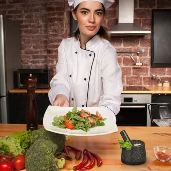 Relaxdays Mortel och stöt, i granit, polerad, lång livslängd, för kryddor och örter, stengrynare D 13,5 cm mörkgrå