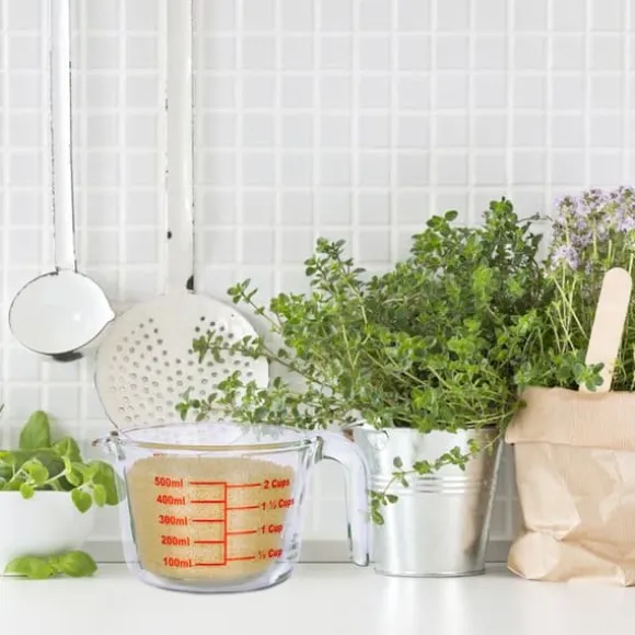 Relaxdays Mätglas, 500 ml, värmebeständig, för mikrovågsugn, graderad ml, oz, amerikanska koppar, transparent