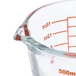 Relaxdays Mätglas, 500 ml, värmebeständig, för mikrovågsugn, graderad ml, oz, amerikanska koppar, transparent