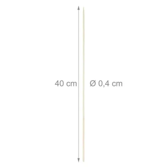 Relaxdays Piques trä, 300-pack, bambu, grillspett, 40 cm lång, sockervadds-käktar, Ø 4 mm, natur