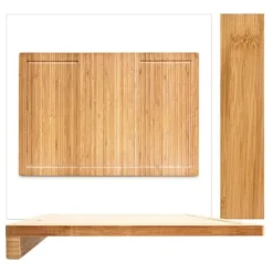 Relaxdays Skärbräda i bambu, elegant design, H x B x D: ca 5 x 56 x 38 cm, för köket, natur