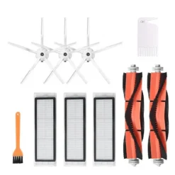 Reservdelssats för Mi Roborock S6/ S5/ E2/ E35 robotdammsugare 10 delar, 3 × 5-armars sidoborste, 3 × filter, 2 × rullborste, 1 × gul borste, 1 × PE-påse | CDON