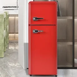 Retro-Kylskåp, Kombinerad kyl och frys, 105.5 cm, 92L, 28L frys, 116 kWh/år