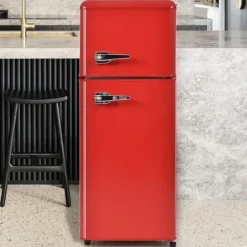 Retro-Kylskåp, Kombinerad kyl och frys, 105.5 cm, 92L, 28L frys, 116 kWh/år