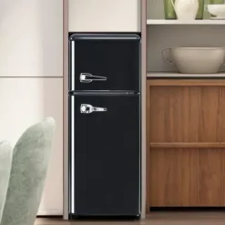 Retro-Kylskåp, Kombinerad kyl och frys, 105.5 cm, 92L, 28L frys, Energieklass D