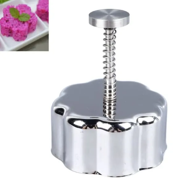 Risbollform 304 Rostfritt Stål Kreativ Avtagbar Säker Anti-Stick Onigiri Form För Baby Tillskottsmat Lunchtillverkning Blomma