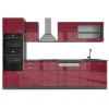 R-Line kök, 300 cm med högskåp, PT Antracit, Bordeaux högglans/antracit, Vicco