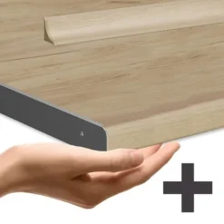 R-Line kök, 300 cm med högskåp, PT Ek, Blank vit/Gyllene ek, Vicco