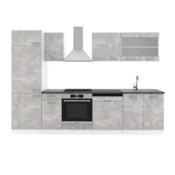 R-Line kök, 300 cm, PT Antracit, Betong/vit, Vicco