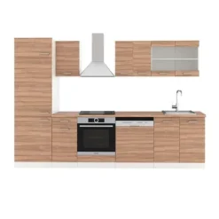 R-Line kök, 300 cm, PT Ek, Sonoma/vit, Vicco