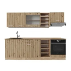 R-Line kök, 240 cm utan bänkskiva, Artisan Oak/Golden Oak, Vicco