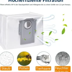 Roborock Dammsugarpåsar för Roborock S8, S8+, S8 Pro Ultra, S7 MaxV Ultra, S7 Pro Ultra, Q7+, Q7 Max+14-pack