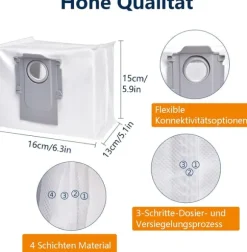 Roborock Dammsugarpåsar för Roborock S8, S8+, S8 Pro Ultra, S7 MaxV Ultra, S7 Pro Ultra, Q7+, Q7 Max+14-pack