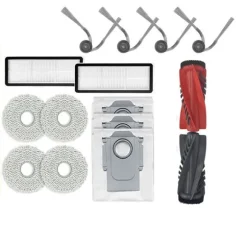 Roborock Q Revo Curv Tillbehörspaket-1 Huvudborste, 4 Moppdukar, 2 Filter, 3 Dammpåsar, 4 Sidoborstar – Komplett Set för Effektiv Städning