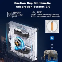 Robot Fönsterskrapa - LIECTROUX - YW710 - Dubbel Spraying - Röstassistent - Hastighet 3,5 minm