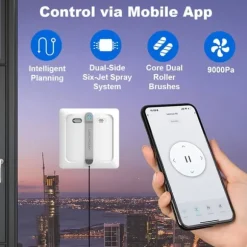 Robotfönsterputsare - LIECTROUX - S9 - 9000 Pa - Dubbel roterande borstar - App & fjärrkontroll