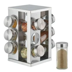 Robust fyrkantig örtkarusell med 12 krukor