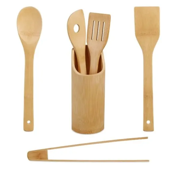 Robust köksset i bambu med 6 delar