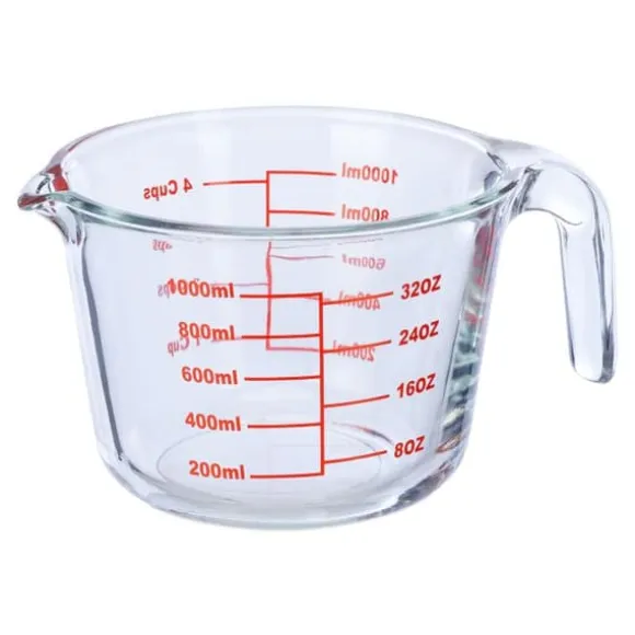 Robust mätkopp i glas 1 liter