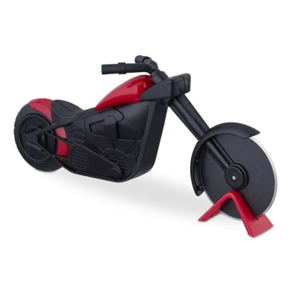 Robust pizzaskärare på motorcykel