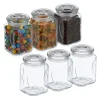 Robust set med 6 förvaringsburkar med lock 750 ml