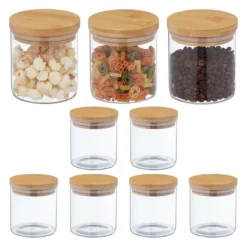 Robust set med 9 förvaringsburkar med lock 500 ml