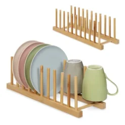 Robust set med 2 skyltställ i bambu