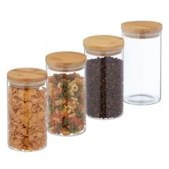 Robusta förvaringsburkar med lock, set om 4, 1000 ml