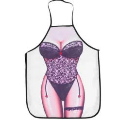 Roligt 3D vattentätt förkläde - svart spets kvinna