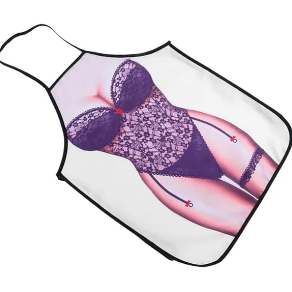 Roligt 3D vattentätt förkläde - svart spets kvinna