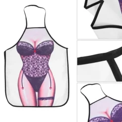 Roligt 3D vattentätt förkläde - svart spets kvinna
