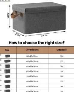Rootz 3-delad förvaringslåda med lock - Organiseringsfack i tyg - Hopfällbar design - Material som andas - 20L/27L/36L/51L - Multifunktionell - 1x 20L | CDON