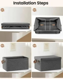 Rootz 3-delad förvaringslåda med lock - Organiseringsfack i tyg - Hopfällbar design - Material som andas - 20L/27L/36L/51L - Multifunktionell - 1x 20L | CDON