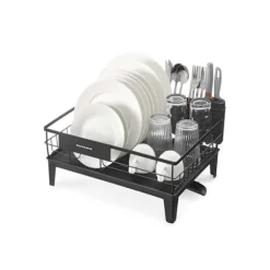 Rootz diskmedel - skålställ - torkstativ - stål & pp plast - rymdbesparande - 31 cm x 42 cm x 18,5 cm - svart